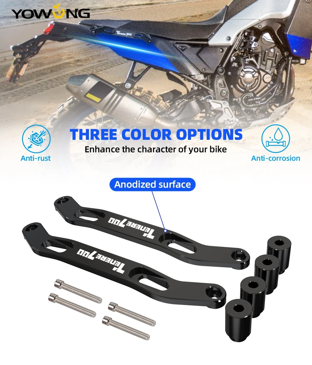 

For Yamaha Tenere 700 XTZ700 2019-2024 Motorcycle Passenger Rear Grab Handle Set Tenere 700 World Raid 2022 T700 Rally 2020-2025