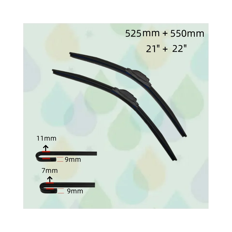 

Wiper blades for Renault Sandero Mk1 2007-2012 21" + 22"(525 mm+ 550mm) All-Season Auto Windshield