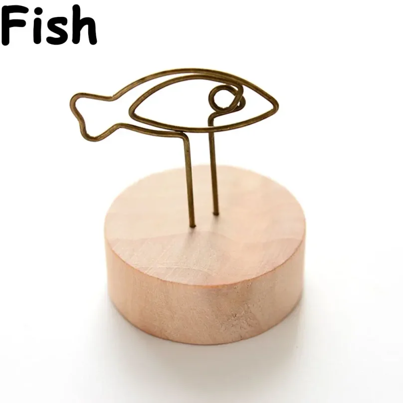 1 PC Party Decor Desktop Ornament Home Decoration Message Left Supporter Round Wooden Holder Picture Clip Photo Frame
