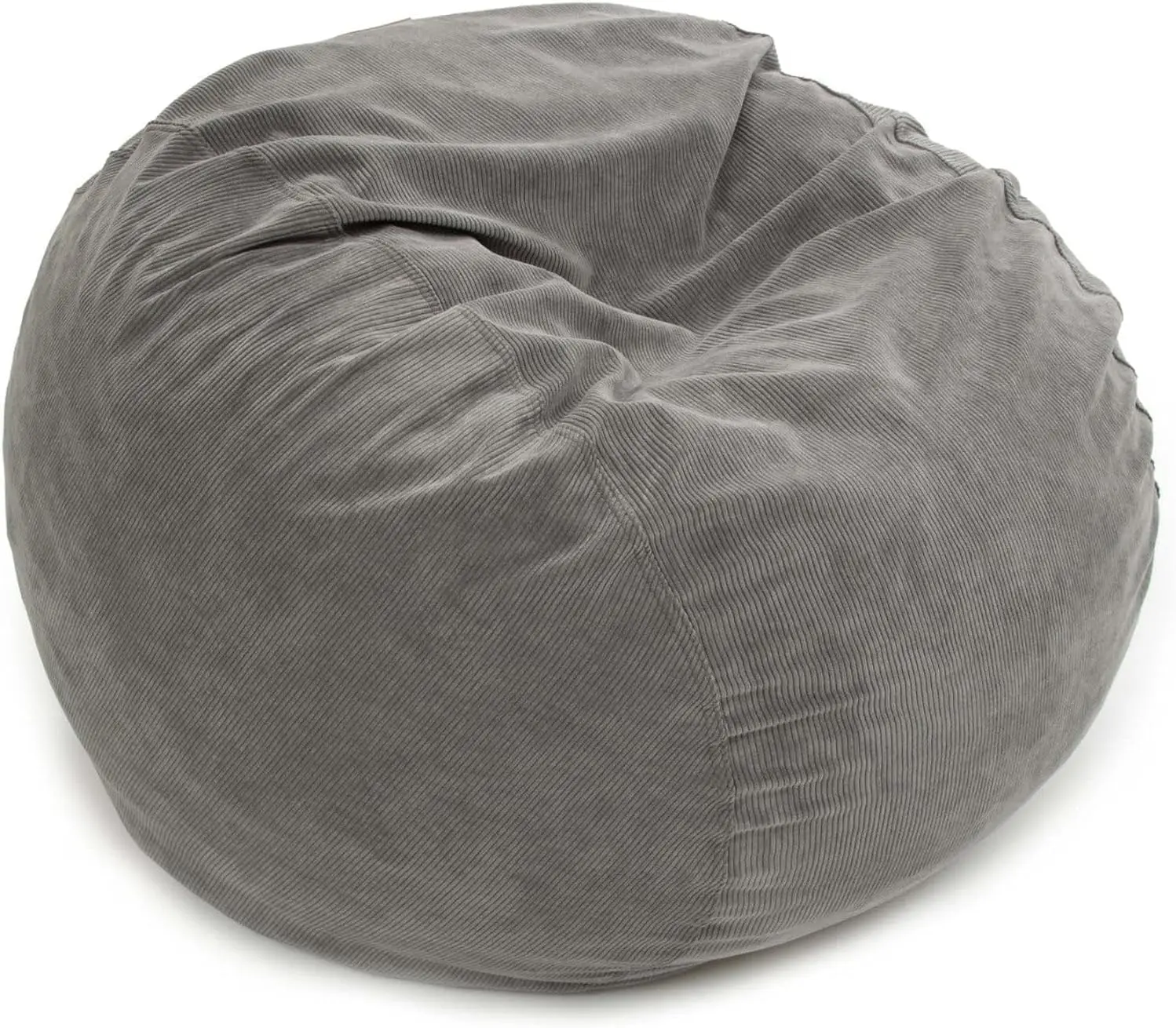 Corduroy Bean Bag Chair, Convertible Chair Folds from Bean Bag to Lounger, As Seen on Shark Tank, Grey - Full Size