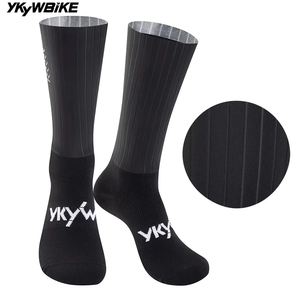 YKYWBIKE 2025 Cycling Socks Non-Slip Stripe Road Bike MTB Socks Pro Racing Aero Spoke Sports Socks Wider  Outdoors Bicycle Socks
