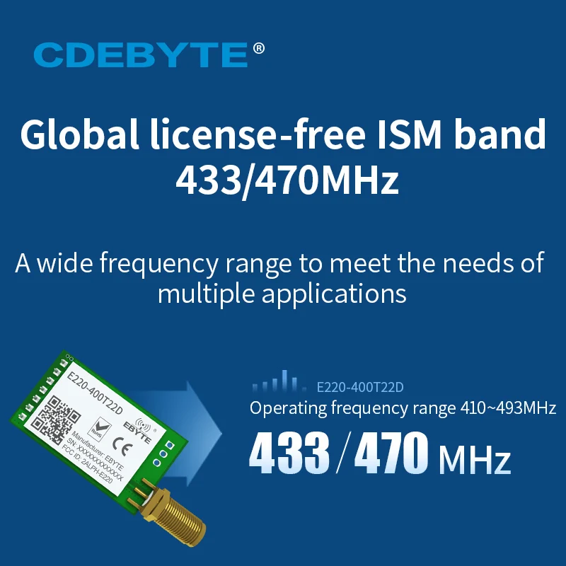 433MHz LLCC68 LoRa 470MHz Módulo inalámbrico 22dBm de largo alcance 5km CDEBYTE E220-400T22D SMA-K UART RSSI transmisor receptor SEMTECH