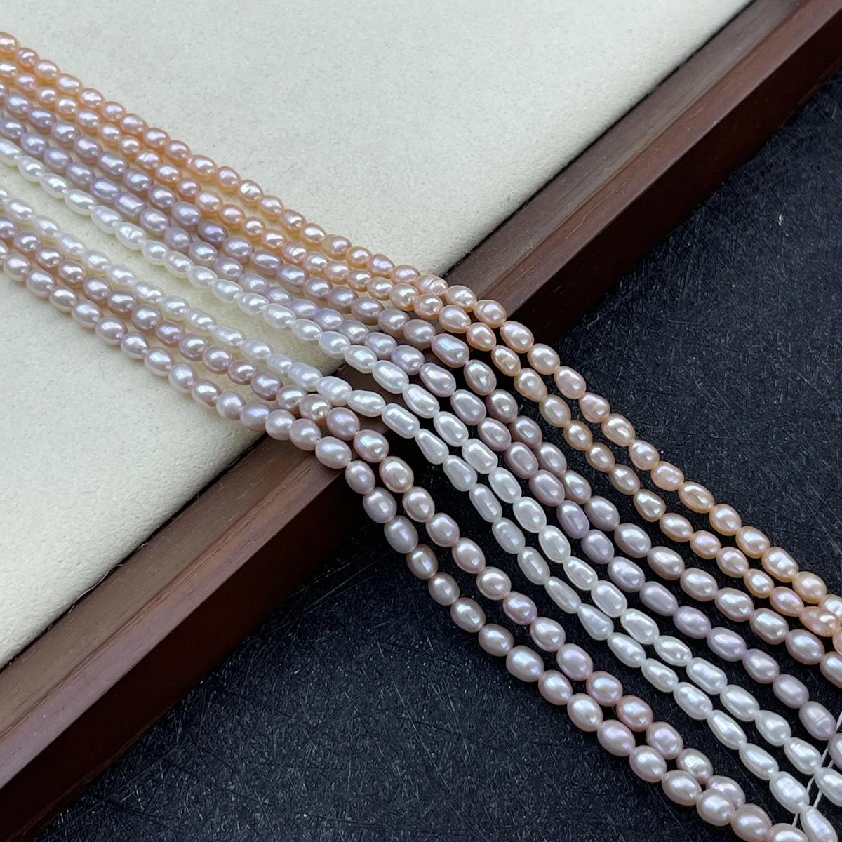 

Rice Pearl 3-4mm Natural Freshwater Pearl For Jewelry Making DIY Necklace Earrings Bracelet Accessory Length 36cm