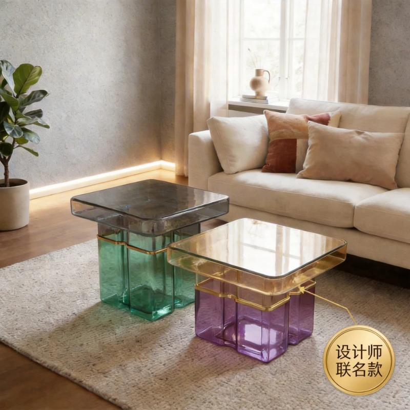 

living room household small apartment tea table edge few Nordic simple corner few square coffee table