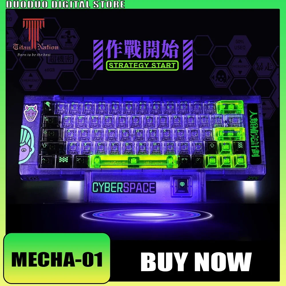 Titan Nation Mecha-01 Keycap 171 Keys Transparent 152-Key Opaque Pbt Keycap Caps For Keyboard Pc Accessories Gaming Keycaps Gift