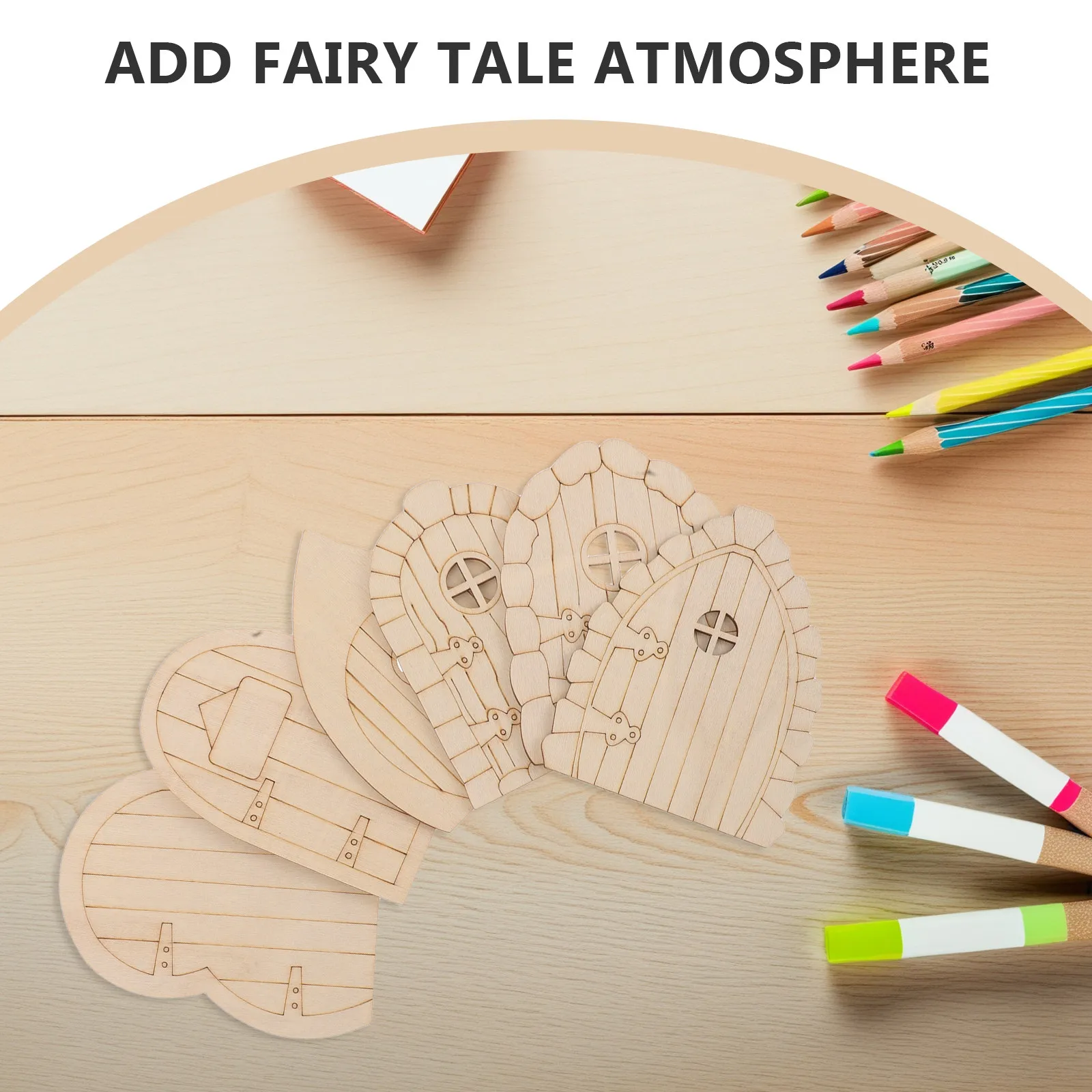 

24 миниатюрные деревянные двери для кукольного домика, расписанные вручную, для декора и создания сказочного интерьера