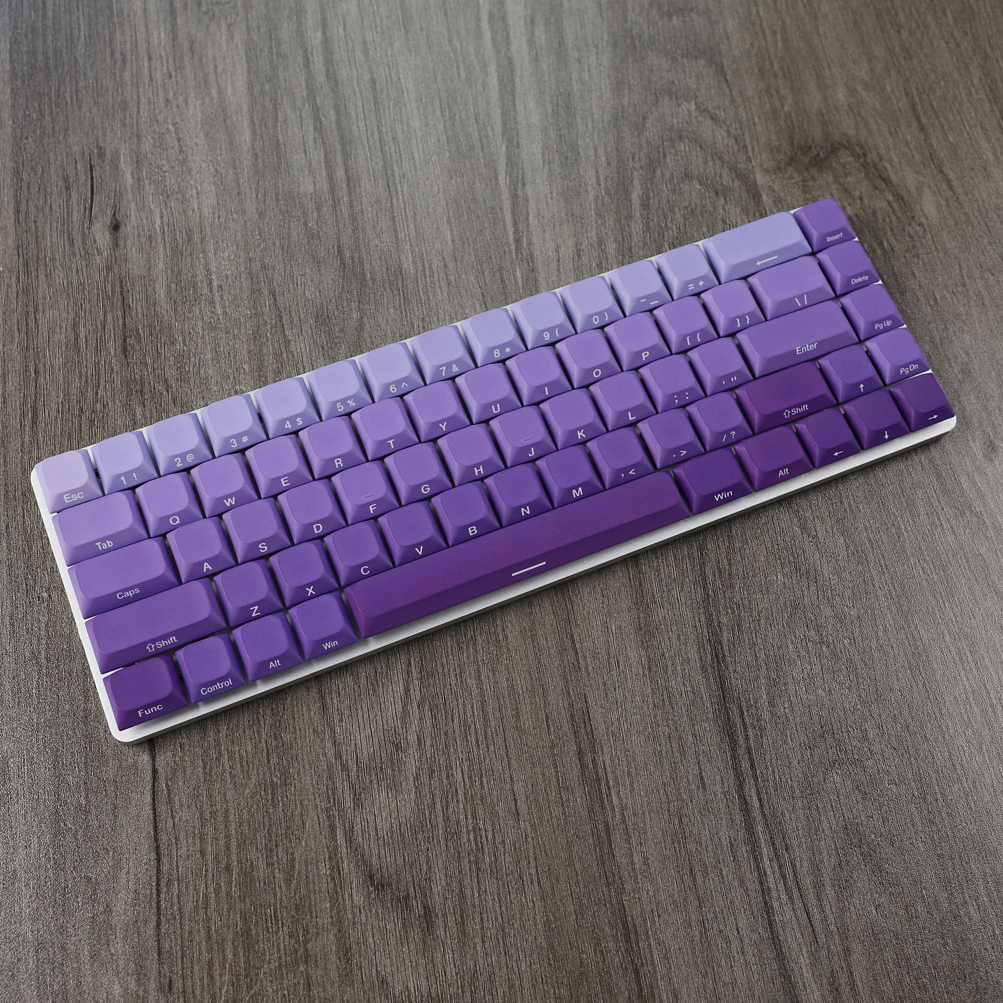 Imagem -02 - Ymdk-teclado Mecânico Gradiente Roxo Fino mx Pbt Keycap Impressão Lateral Corante para Nuphy 61 64 75 87 96 104