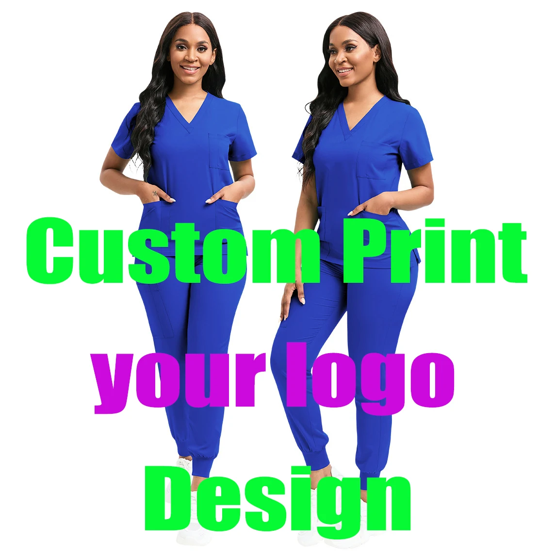 Scrubs Sets Custom Print Logos Name Spa Salon Women Men's Work Wear Surgical Customized Enfermeria Uniform Nursing Medical Suits