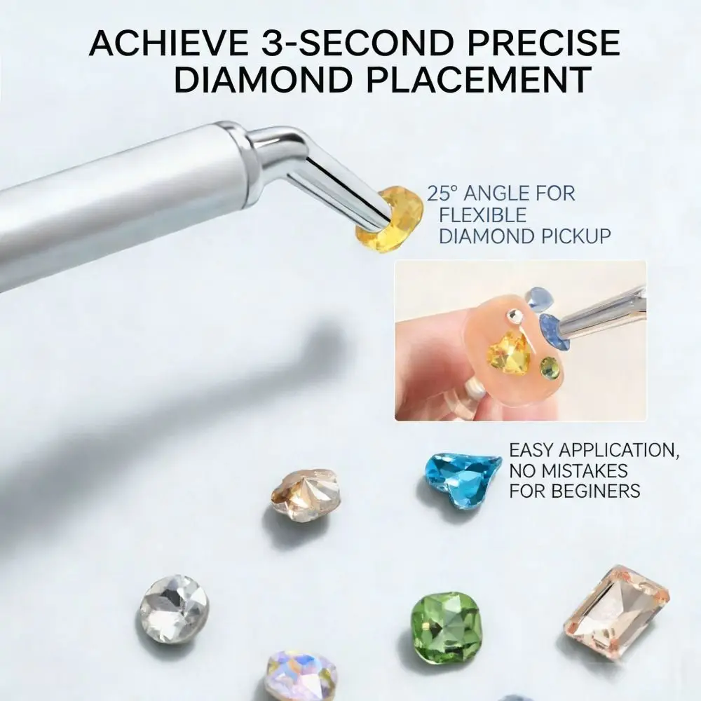 Durable Dual-Ended Nail Dotting Pen Adhesive DIY Rhinestone Pen Jewelry Rhinestone Pick-Up Tool for Dot Drawing Home Salon