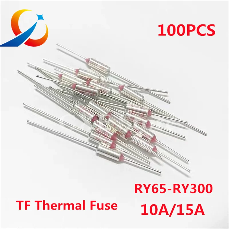 100PCS TF Thermal Fuse RY 10A 15A 250V Temperature Control Thermostat Switch 120 121 142 155 165 172 216 220 240 280 ℃ Degree