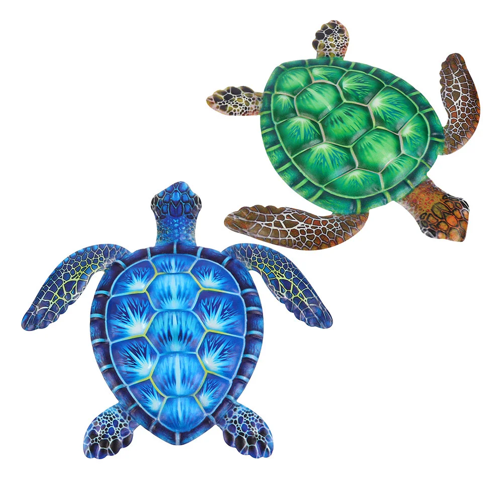 

2 Pcs Turtle Wall Hanging Tortoise Decoration Outdoor Adornment Pendant Sea ​​turtle Iron Home Ornament Craft