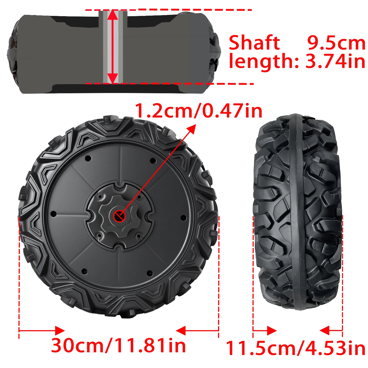 21CM/8.5in 25CM/10in 30CM/12in voiture électrique pour enfants EVA tout-terrain en caoutchouc souple pneu pièces de mise à niveau, coupleur, roulement, roue