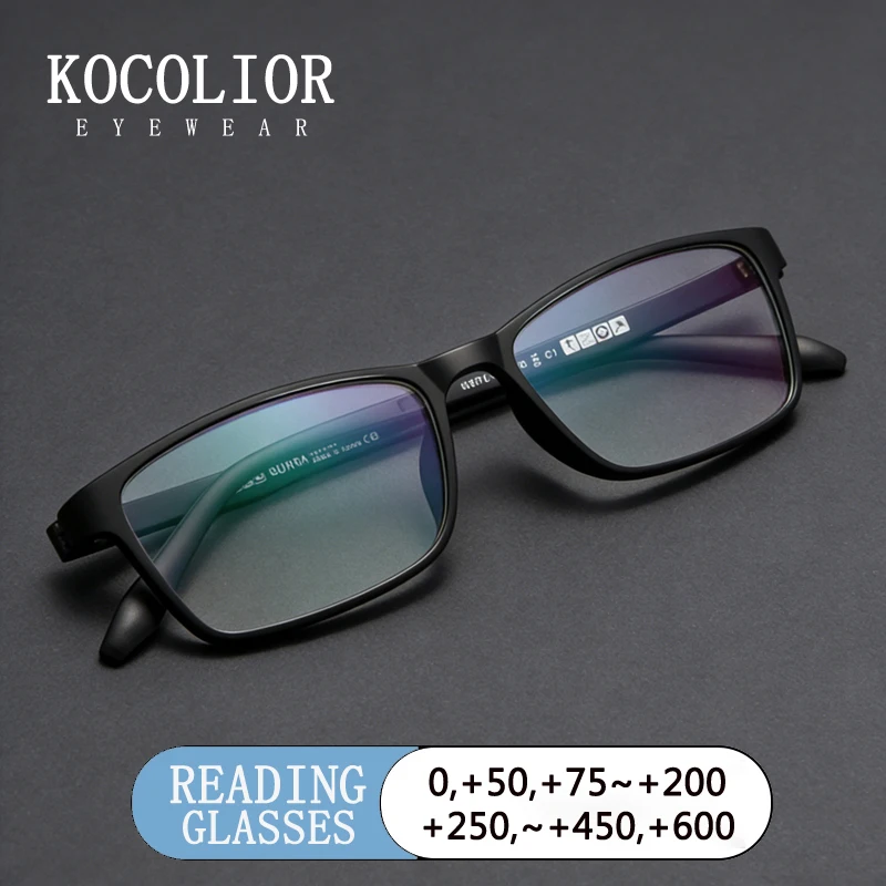 

KOCOLIOR New Ultralight Screw Free Design Reading Glasses for Men Anti Blue Light/Photochromic Comfortable Presbyopic Glasses