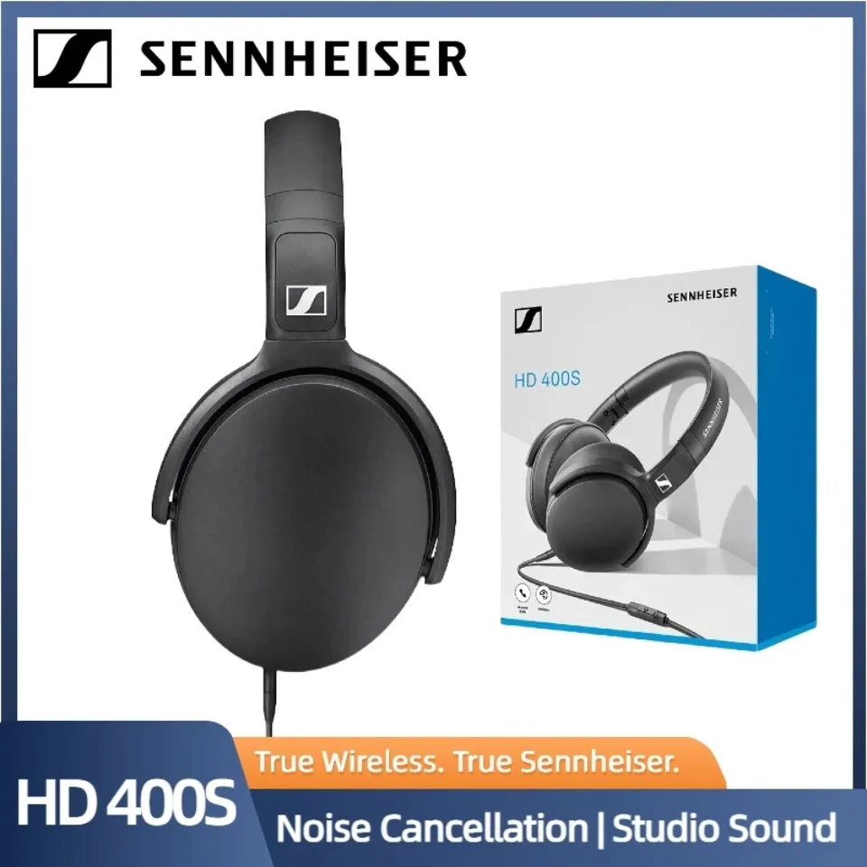 الأصلي Sennheiser HD 400S عميق باس عزل الصوت سماعات سماعات سماعات ستيريو الموسيقى للطي سماعة رأس رياضية
