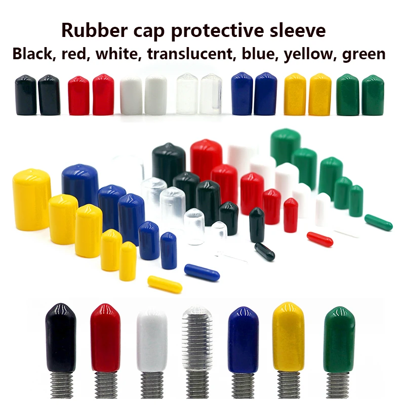 Beicai Rubber Cap Sleeve End Caps Silicone Plugs Plastic Plug Black Red White Transparent Blue Yellow Green Size 1.3mm-90mm