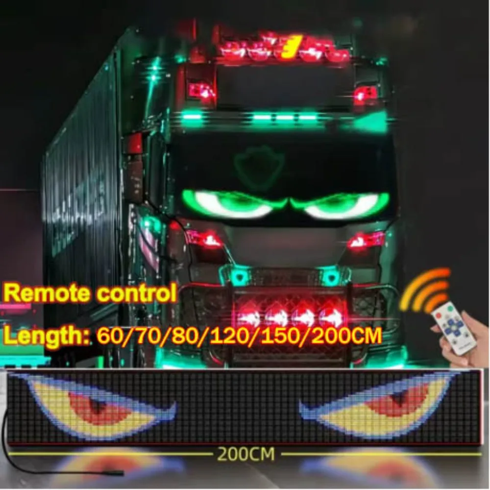 

Free Custom Text LED Devil Eyes Soft Screen Dynamic Light APP Remote Control Music Mod For Car For Truck For BUS