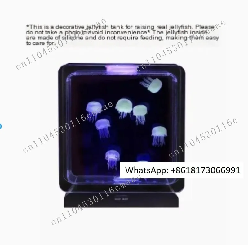 Color Changing Led Fish Tank Simulation Dynamic Jellyfish Aquarium Pet Creative Ambience Light Desktop Geomancy Decoration Gift