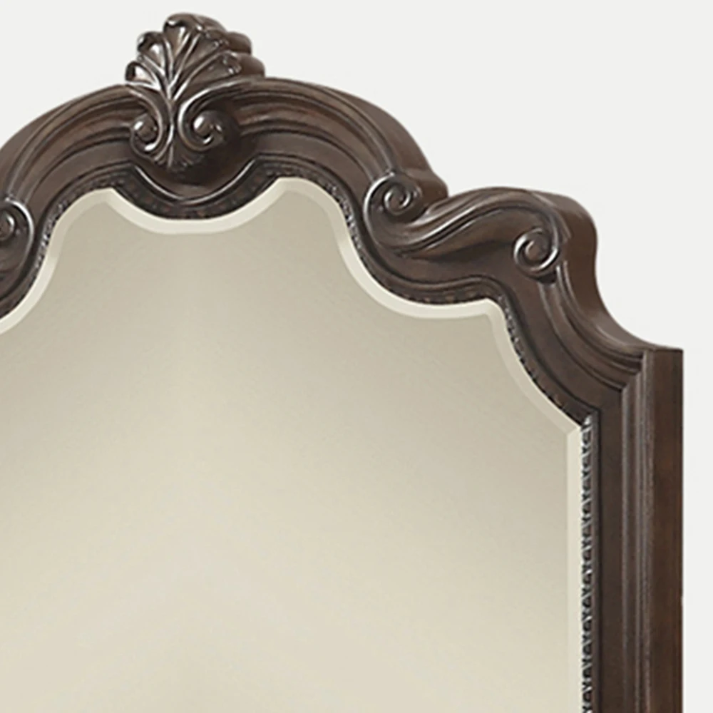 Mohogany Ornate Mirror Mirror Mundip with Sandblasting Borders Square