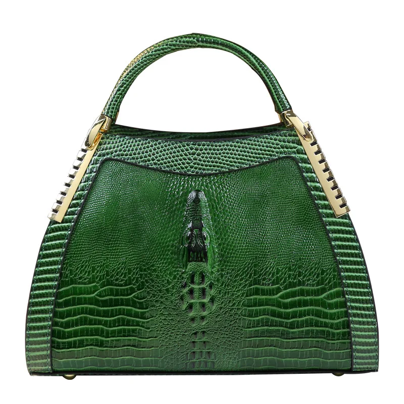 

Alligator Pattern Women Leather Handbag High Quality Green Ladies Tote Bag Luxury Crocodile Pu Leather ShoulderBags