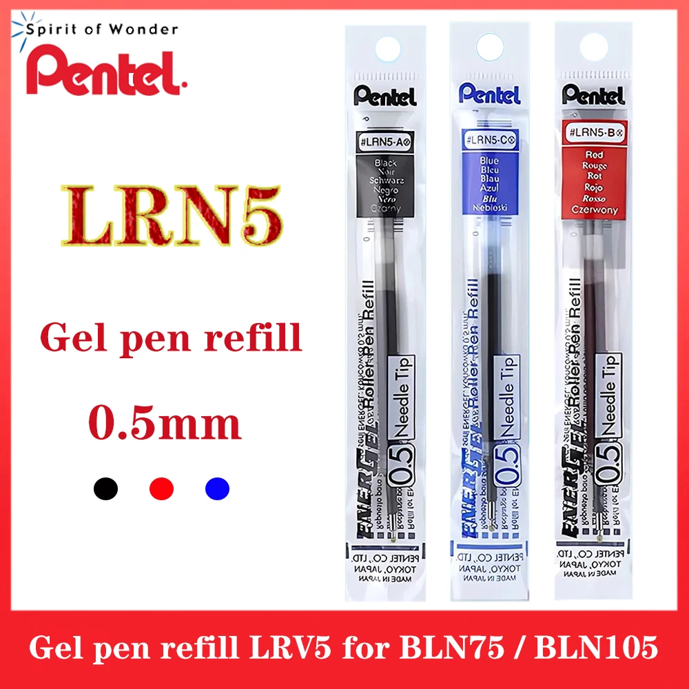 12PCS Gel Pen Refills LRN5 for ENERGEL Series for BLN75/BLN105 Needle Tip 0.5mm School Stationery Japanese Stationery