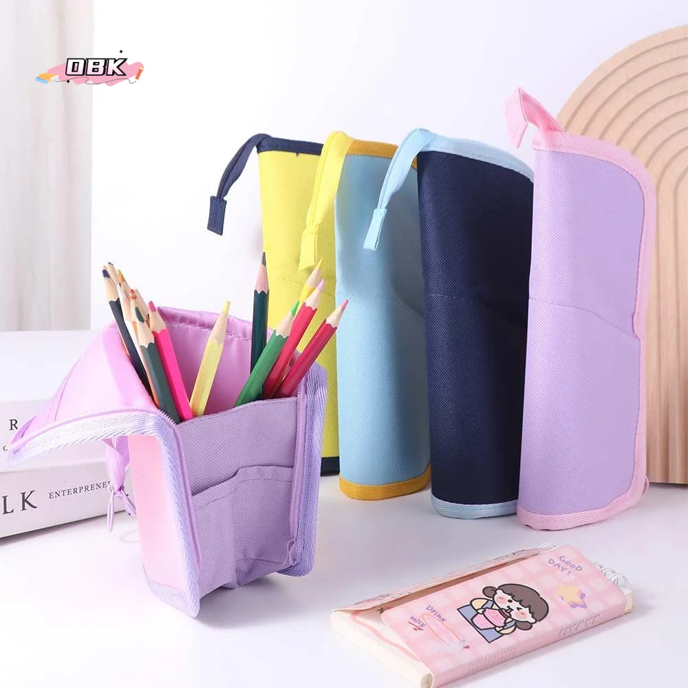 Student Supplies Folding Pencil Case Simple Creative Stationery Bag Stainproof Portable Storage Bag Primary and Secondary School