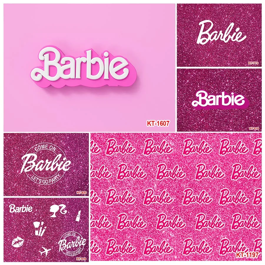 Barbie Party Backdrop Pink Photography Background Glamour Girl Lady Birthday Party Banner Cake Table Decoration Decor