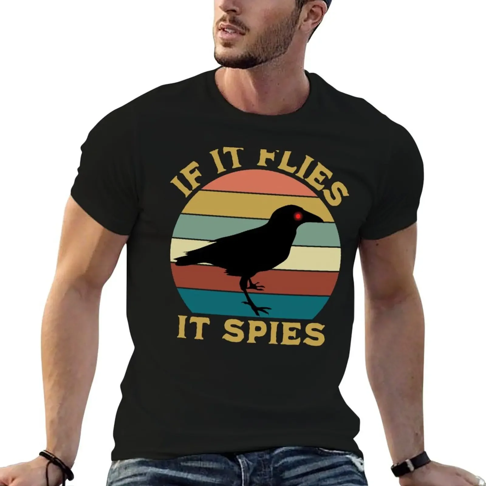 If It Flies It Spies T-Shirt Luxury man summer tops shirts men