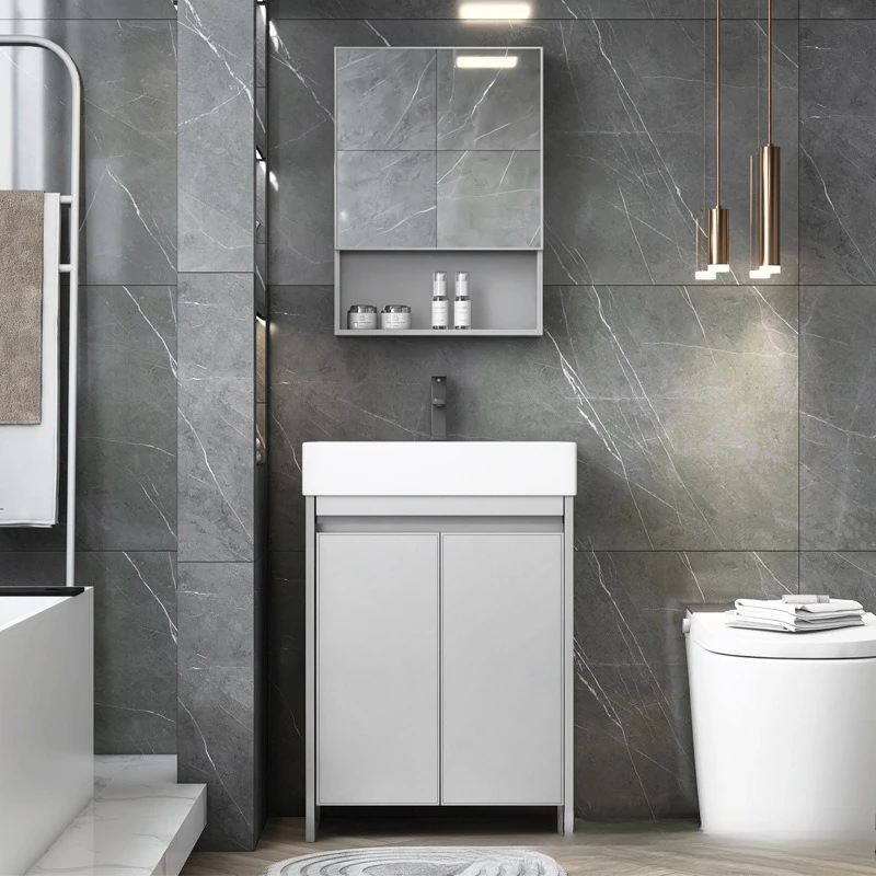 

Small apartment floor-to-ceiling bathroom cabinet space aluminum combined vertical integrated