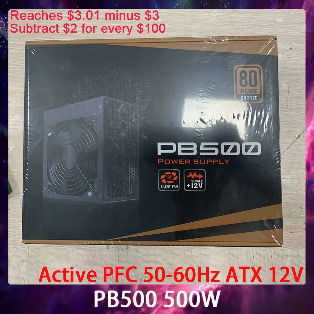 

PB500 500W For Gigabyte Active PFC 50-60Hz Form Factor ATX 12V Power Supply Works Perfectly Fast Ship High Quality