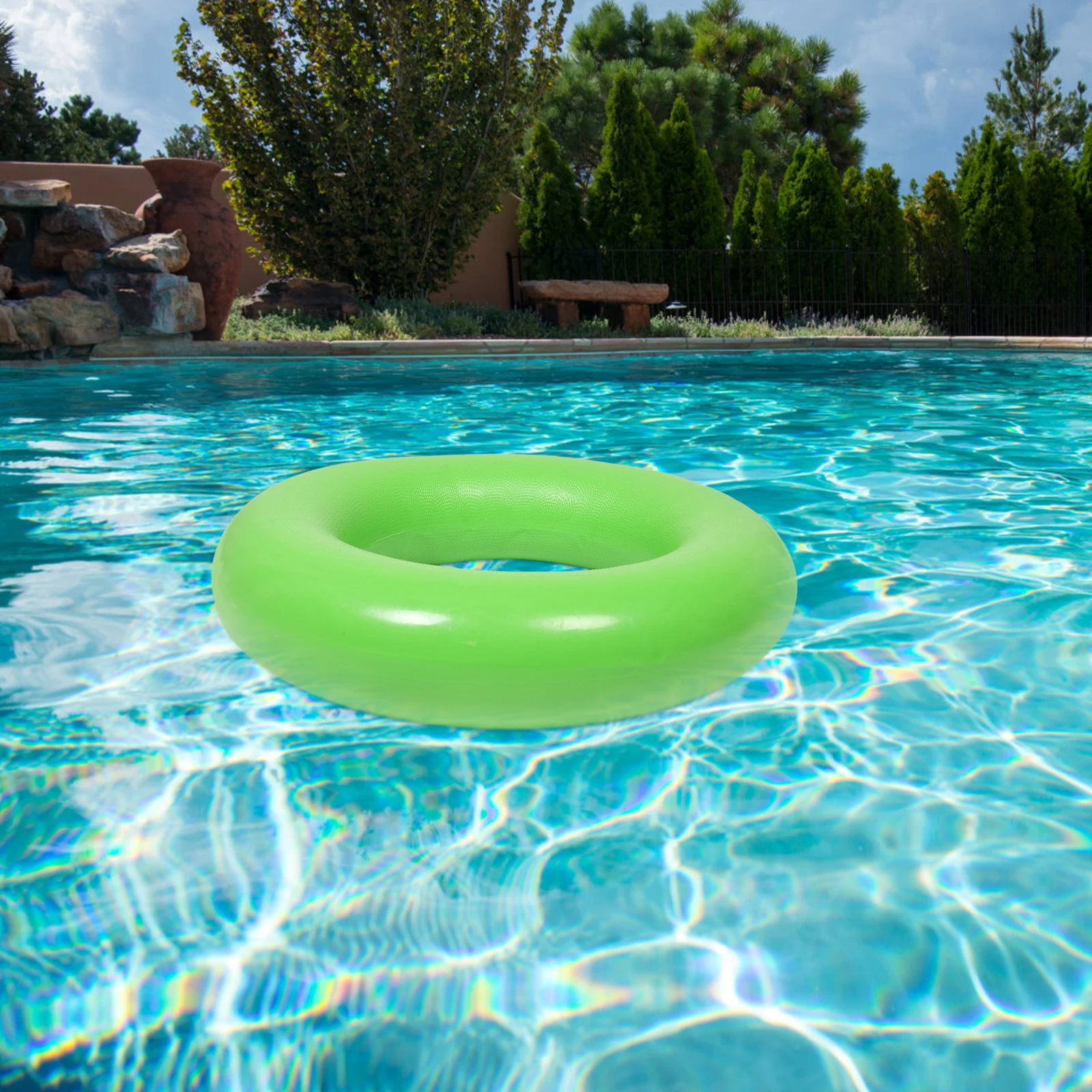 

Thickened Inflatable Swimming Ring For Adults Float Ring Pool Beach Lake 80Cm Aid Float Rings For Pool Inflated Black