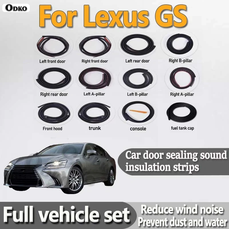 Car Door Seal Strip Rubber Noise Insulation Dustproof Seal Strip Not easy to Fall off For Lexus GS Car Accessories 12Pcs