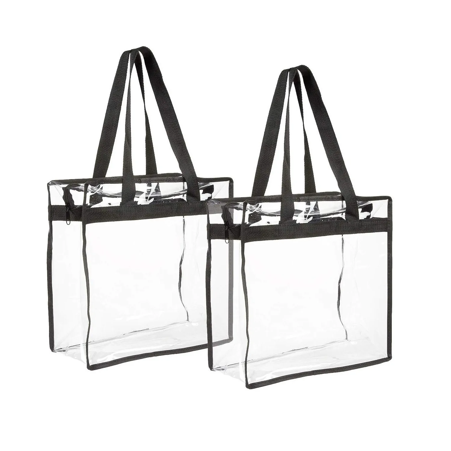 1/4 Uds. Bolsas de mano transparentes, bolso de hombro de gran capacidad con cremallera, bolsa de almacenamiento de maquillaje portátil de PVC para mujer, bolso de compras