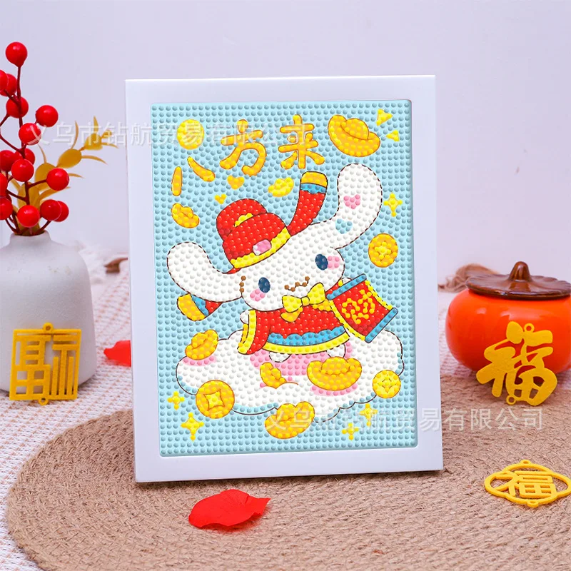 Sanrio Cartoon Diamond Drawing Kawaii Cinnamoroll Melody Handmade DIY Diamond Stickers Puzzle Game Set Home Decorations