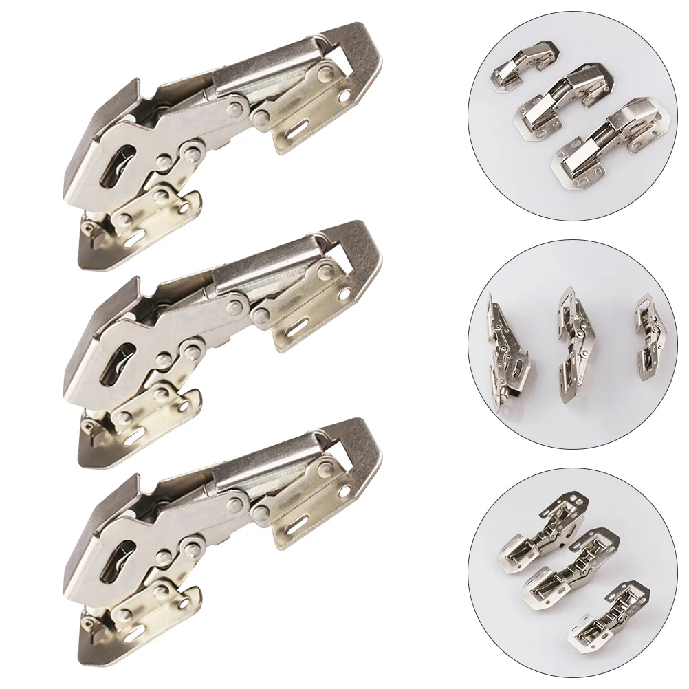 

4 Pcs Hinge Close Door Steel Cabinet Hinges Closet Damping Concealed Kitchen No Drilling