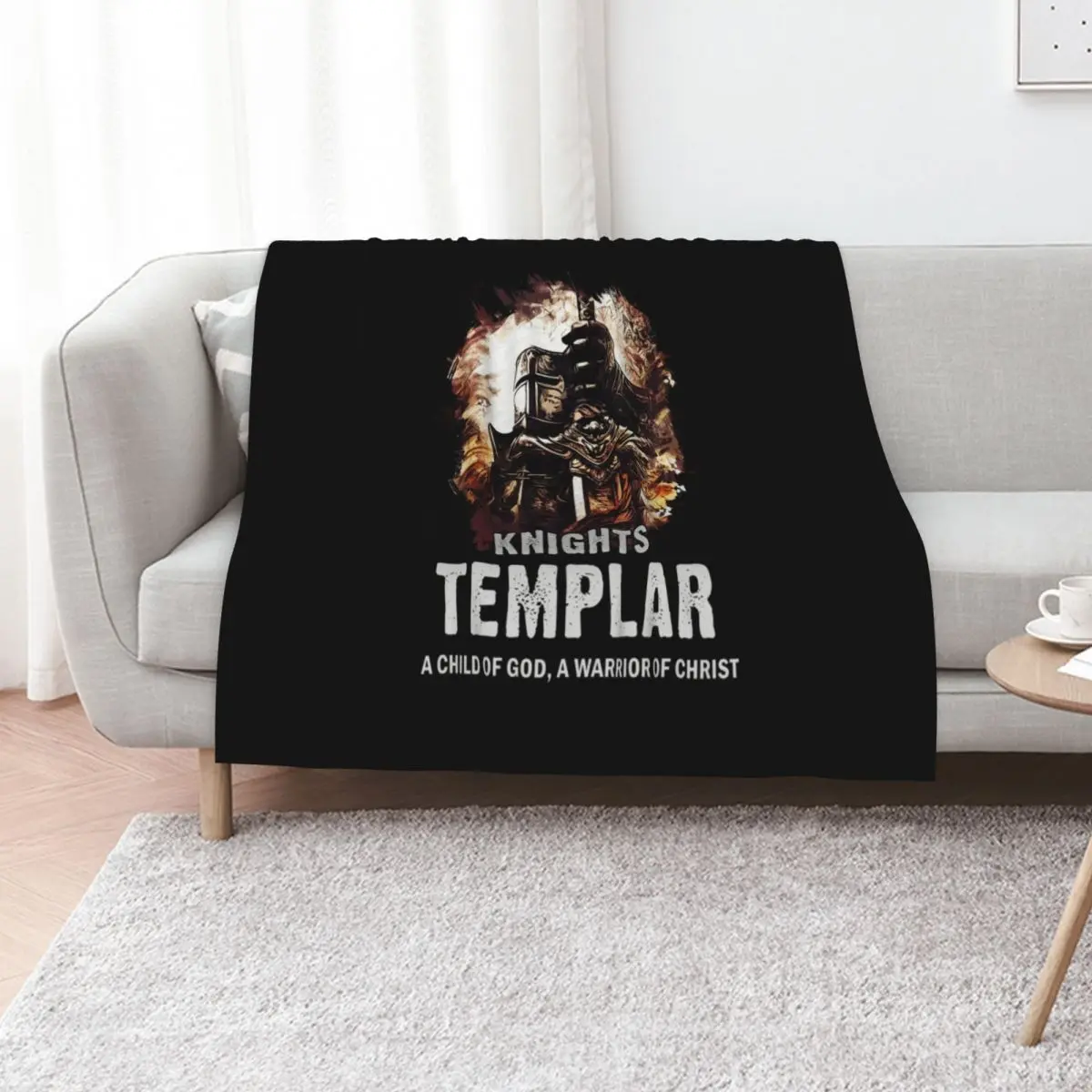 

Knights Templar Motto A Child of GOD a Warrior of CHRIST Throw Blanket cosplay anime Hairy Decorative Beds warm winter Blankets