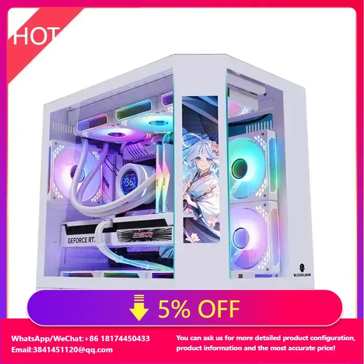 

ZeroMaster M-ATX Mid Tower Desktop Gaming Computer Case With 360 Water Cooling New LCD Screen And Tempered Glass Host Case