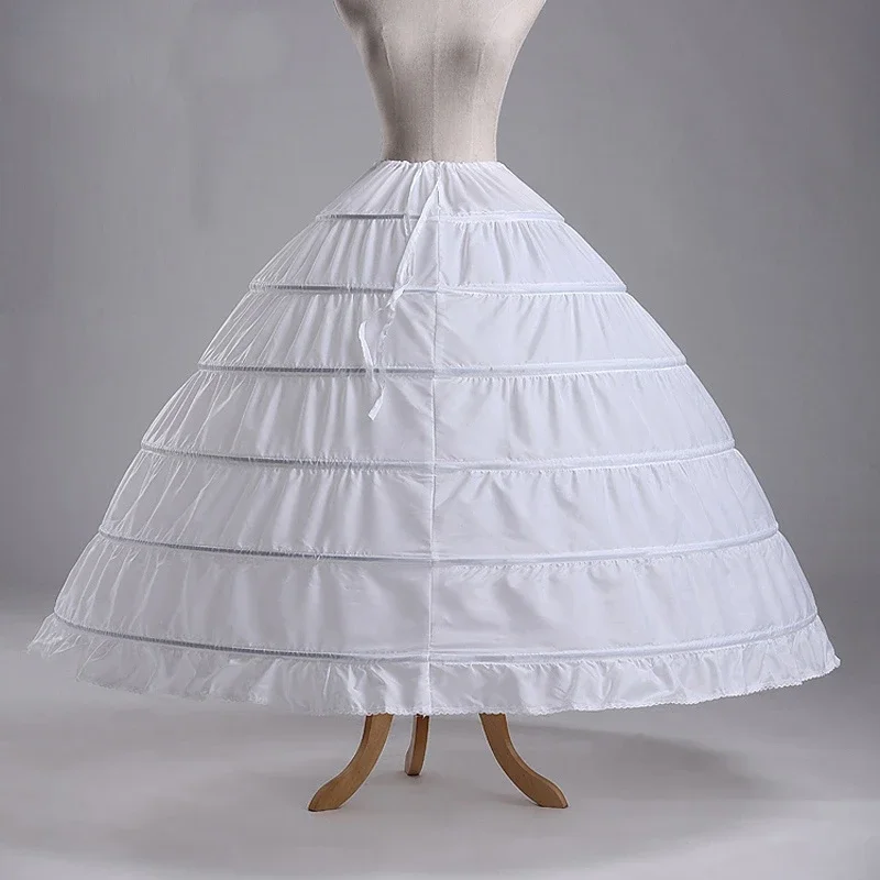 

Cheap Price Hot Sale 6 Hoop Elastic Waist Bridal Gown Drawstring Dress Petticoat Underskirt Crinoline Wedding