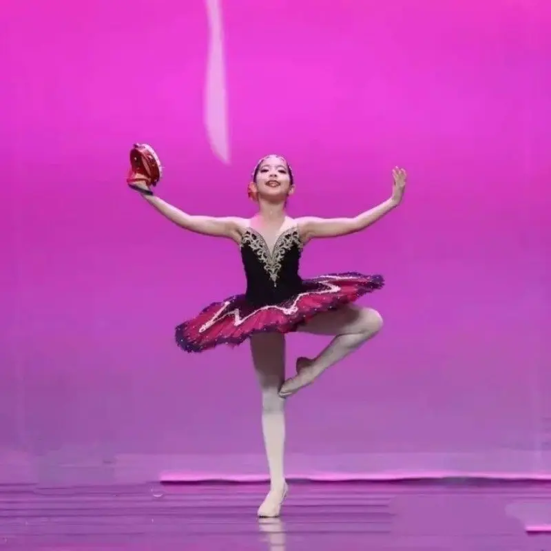 Costumi di danza per bambini Gonna convessa per balletto Gonna di garza gonfia Esmeralda Costumi per spettacoli da competizione per ragazze