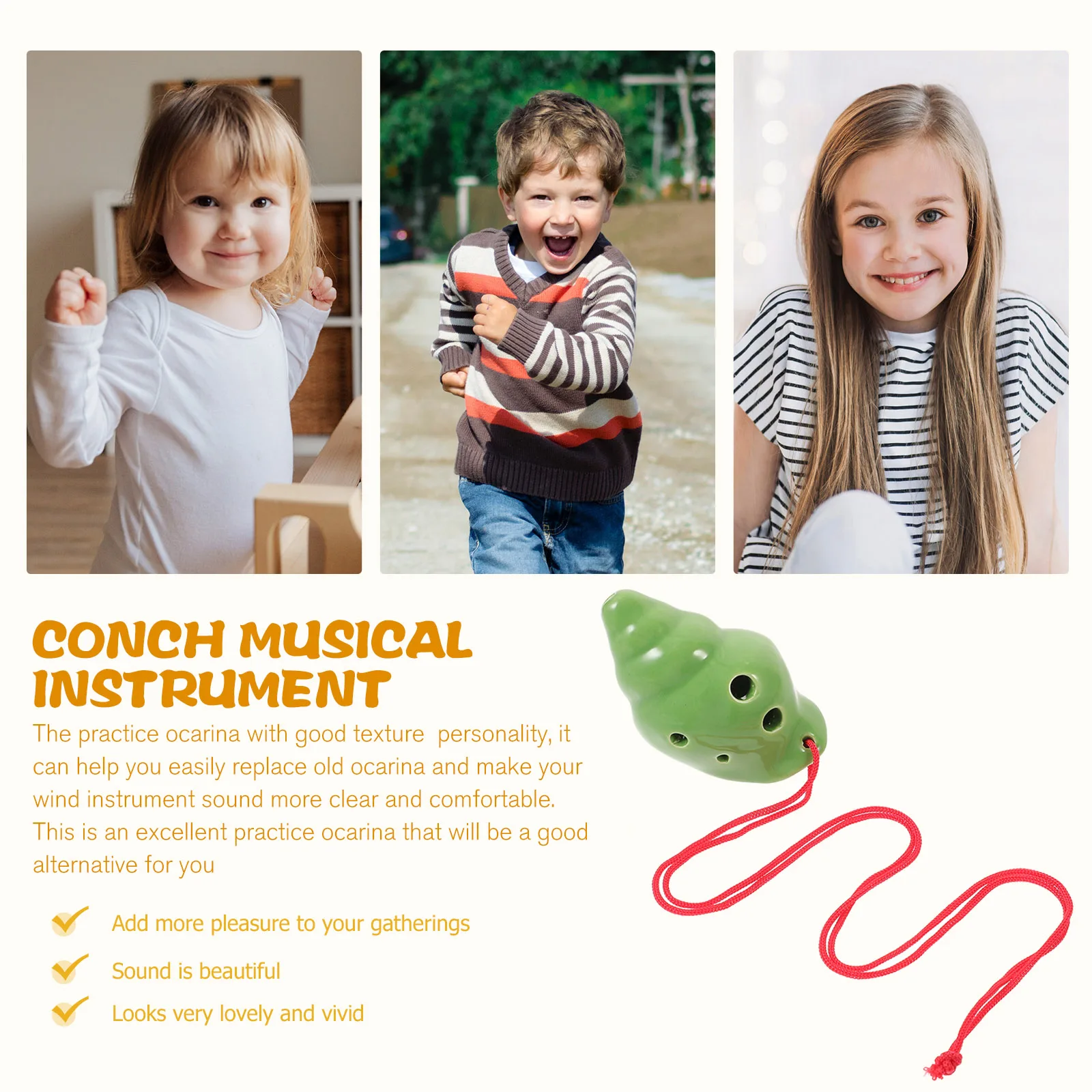 

6-Hole Ocarina for Beginners Smooth Surface Without Burr Practical and Reliable Ethnic Music Instrument Gift 6 Holes Ocarina