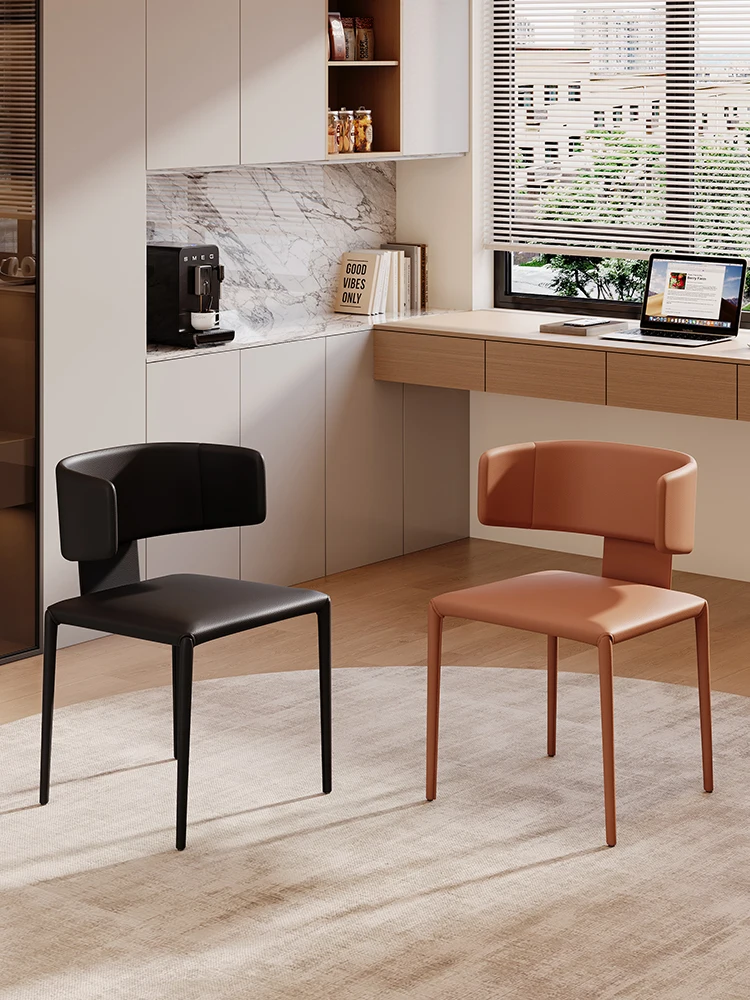 LH Minimalist Backrest Dining Chair Home Dining Table Island Chair Leisure Book Chair
