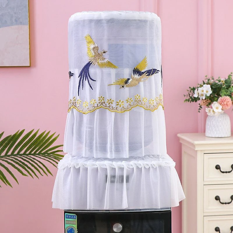 

2Pcs Set Water Dispenser Cover Lace Embroidery Water Cooler Case Protector Dustproof Water Drum Cover Bottle Cover Bucket Sleeve