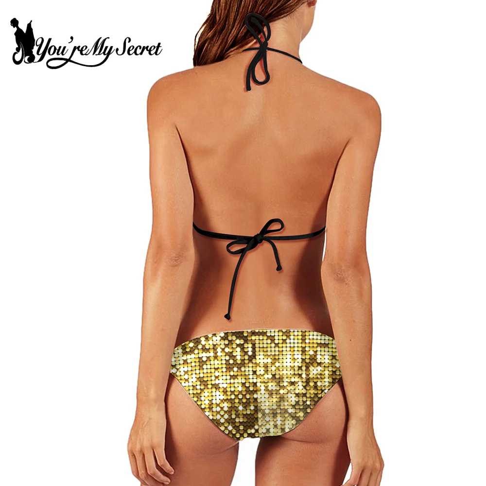 [You're My Secret] Funny Animal Print Bikini Set Leopard Tiger Snake Pattern Swimsuit Sexy Women Halter Bathing Suit Beach Wear