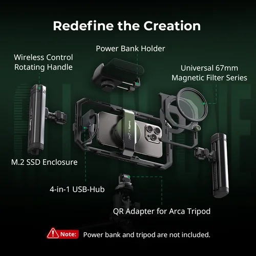 Imagen 2 del producto SmallRig x Brandon Li Kit de vídeo móvil todo en uno Kit de plataforma de vídeo de teléfono de liberación rápida universal para iPhone para Samsung w Grip 4596