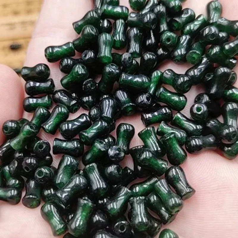 10pcs 5 * 9Mm Tielongsheng Vase Dried Sapphire Small Vase Green Floating Jade Vase, Loose Beads DIY Accessories, Accessories