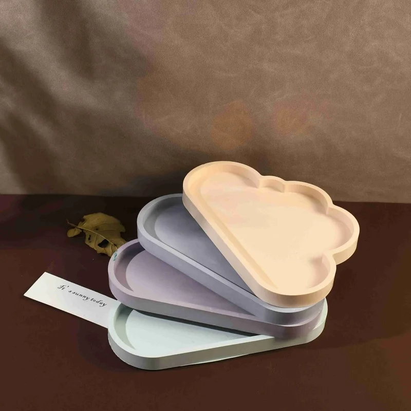 Clouds Dish Tray Silicone Mold DIY Jewellery Storage Box Coasters Ornaments Plaster Resin Molds