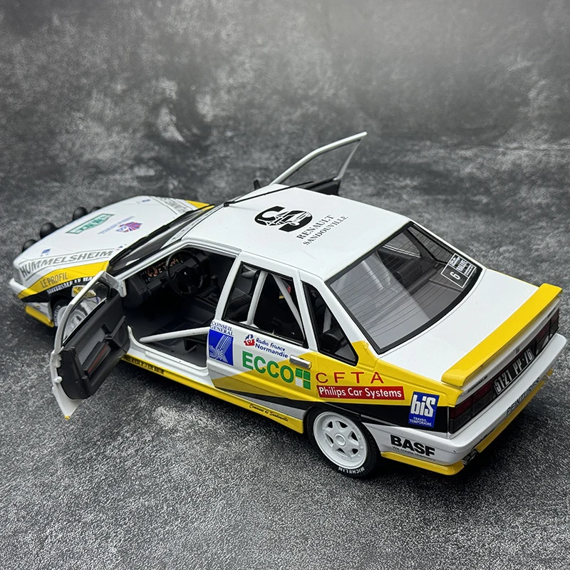 1:18 RENAULT R21 TURBO GR.A alloy simulation model, children's collection of decorative toys, for children's holiday gifts.