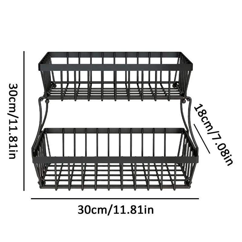 

2 Tiers Countertop Fruit Basket Portable Fruit bowl basket Kitchen Organizer Storage & Dining Room Fruits Vegetable Snacks