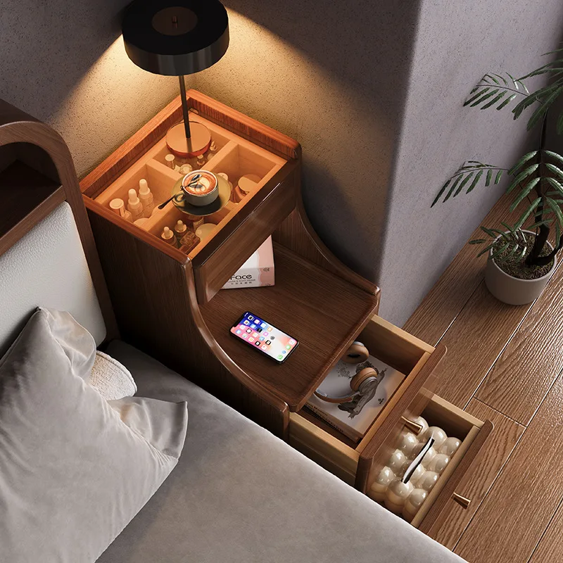 

Bedside table Small very narrow 20cm narrow side cabinet Mobile mini bedside shelf Ultra narrow crevice cabinet