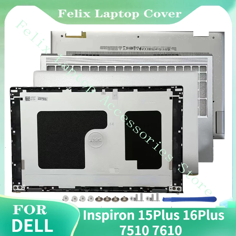 

FOR The New Dell Inspiron 15Plus 16Plus 7510 7610 LCD Back Cover Palm Bottom Cover Silver notebook Shell 0165K0