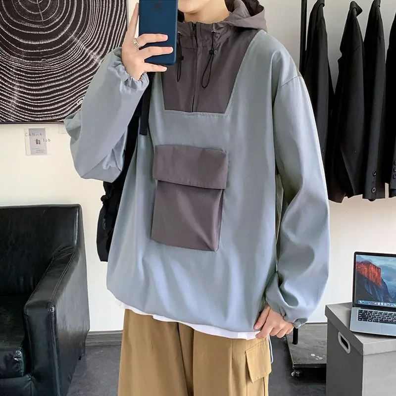 Workwear Jacket for Men Spring and Autumn Couples Street Hooded Pullover Assault Jacket Loose Casual Jacket